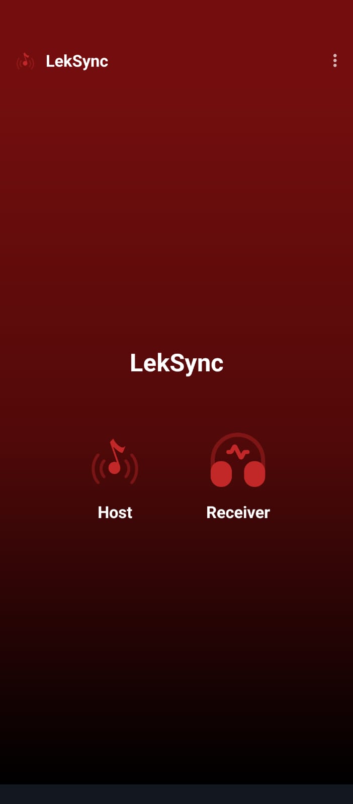LekSync app interface